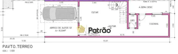 Sobrado com 3 Quartos à venda, 118m² no Vila Palmares, Santo André