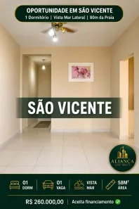 Apartamento com 1 Quarto à venda, 58m² no Centro, São Vicente