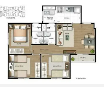Apartamento com 3 Quartos à venda, 59m² no Parque Residencial Flamboyant, São José dos Campos