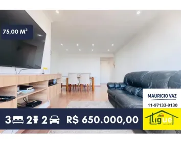 Apartamento com 3 Quartos à venda, 75m² no Jardim Esmeralda, São Paulo