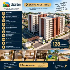 Apartamento com 2 Quartos à venda, 44m² no Santo Agostinho, Manaus