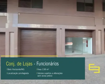 Ponto Comercial para alugar, 138m² no Funcionários, Belo Horizonte