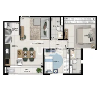 Apartamento com 2 Quartos à venda, 62m² no Setor Bueno, Goiânia