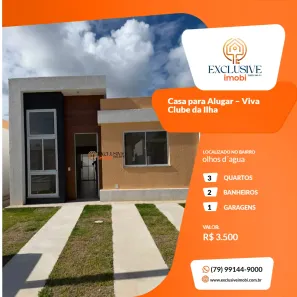 Casa de Condomínio com 3 Quartos para alugar, 82m² no Zona de Expansão (Olhos D'Agua), Barra dos Coqueiros