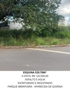 Lote/Terreno à venda, 529m² no Parque Ibirapuera, Aparecida de Goiânia