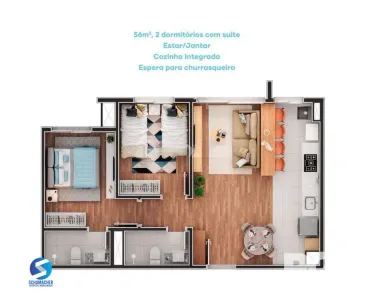 Apartamento com 2 Quartos à venda, 56m² no Jardim Itu, Porto Alegre