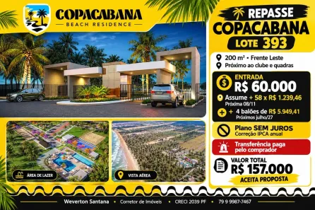 Lote/Terreno à venda, 200m² no Zona de Expansão Capua, Barra dos Coqueiros