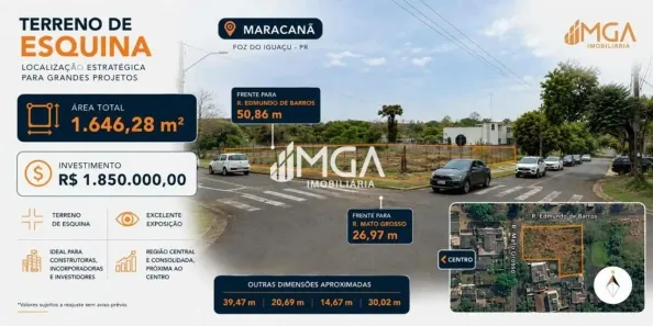 Lote/Terreno à venda, 1646m² no Maracanã, Foz do Iguaçu