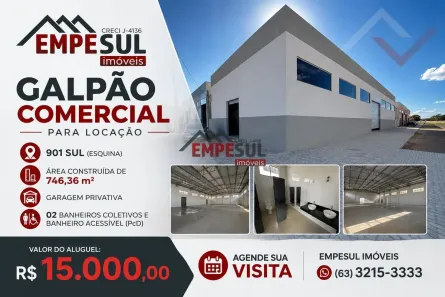 Ponto Comercial para alugar, 746m² no Plano Diretor Sul, Palmas