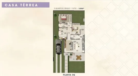 Casa de Condomínio com 3 Quartos à venda, 100m² no Residencial Jardins Cannes, Aparecida de Goiânia