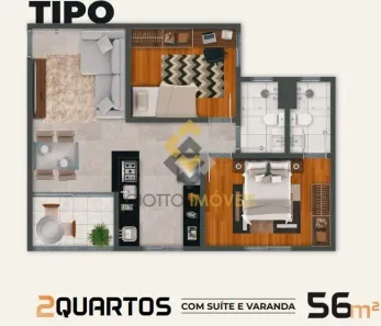 Apartamento com 2 Quartos à venda, 56m² no Dom Cabral, Belo Horizonte