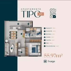 Apartamento com 2 Quartos à venda, 56m² no Cândida Câmara, Montes Claros
