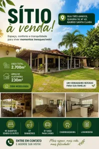 Fazenda/Sítio com 5 Quartos à venda, 230m² no Santa Clara, São Luís