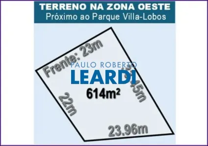 Lote/Terreno à venda, 614m² no Vila Hamburguesa, São Paulo