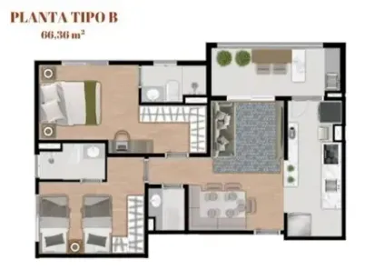 Apartamento com 2 Quartos à venda, 67m² no Residencial Colinas de São Francisco, Bragança Paulista