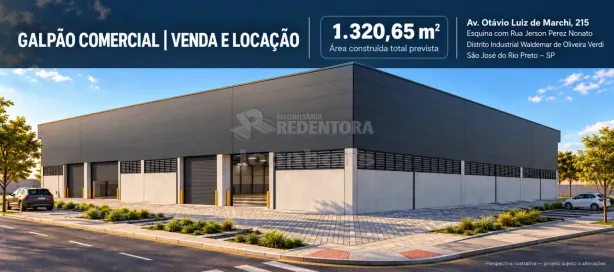 Imóvel Comercial para alugar, 1321m² no Distrito Industrial Waldemar de Oliveira Verdi, São José do Rio Preto