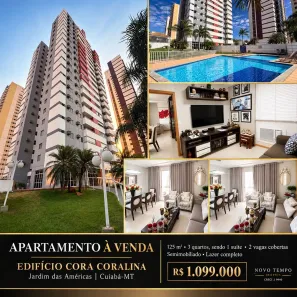 Apartamento com 3 Quartos à venda, 127m² no Jardim das Américas, Cuiabá