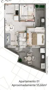 Apartamento com 2 Quartos à venda, 55m² no Vila Ema, São Paulo