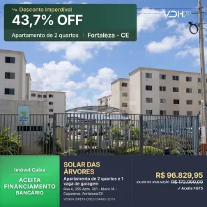 Apartamento com 2 Quartos à venda, 44m² no Cajazeiras, Fortaleza