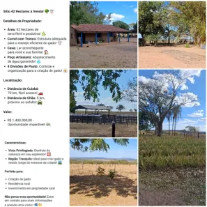 Fazenda/Sítio com 2 Quartos à venda, 420m² no Grande Terceiro, Cuiabá