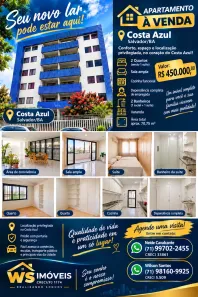 Apartamento com 2 Quartos à venda, 70m² no Costa Azul, Salvador