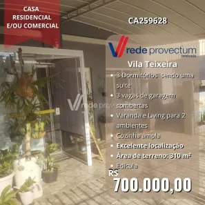 Casa com 3 Quartos à venda, 152m² no Vila Teixeira, Campinas