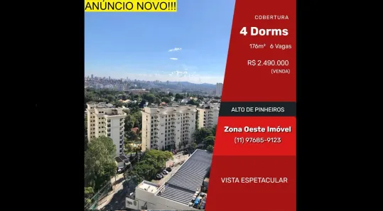 Cobertura com 4 Quartos à venda, 176m² no Alto de Pinheiros, São Paulo