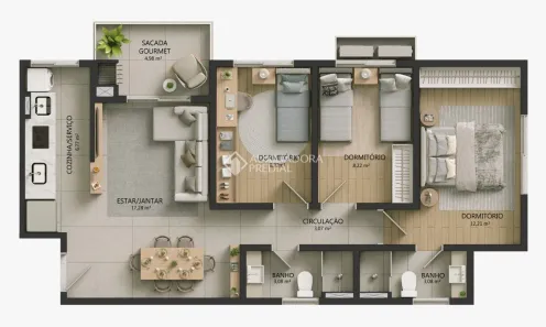 Apartamento com 3 Quartos à venda, 78m² no Ouro Branco, Novo Hamburgo
