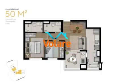 Apartamento com 2 Quartos à venda, 50m² no Vila Osasco, Osasco