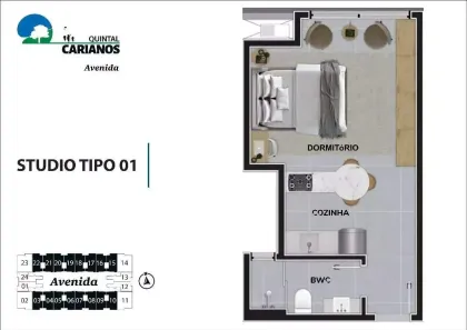 Apartamento com 1 Quarto à venda, 46m² no Carianos, Florianópolis