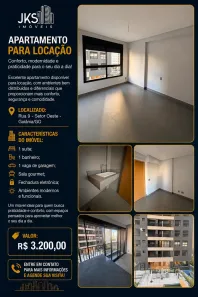 Apartamento com 1 Quarto para alugar, 60m² no Setor Oeste, Goiânia