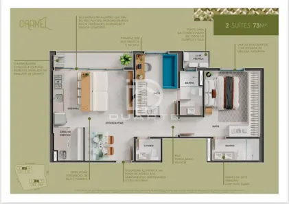 Apartamento com 2 Quartos à venda, 73m² no Jundiaí, Anápolis