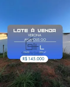 Lote/Terreno à venda, 200m² no Loteamento Residencial Verona, Anápolis
