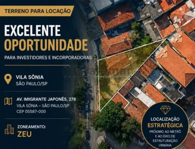 Lote/Terreno para alugar, 413m² no Jardim Trussardi, São Paulo