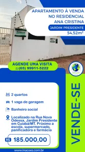 Apartamento com 2 Quartos à venda, 54m² no Residencial Coxipó, Cuiabá