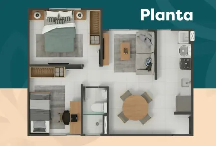 Apartamento com 2 Quartos à venda, 42m² no Curicaca, Caucaia