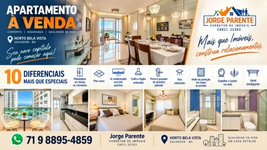 Apartamento com 3 Quartos à venda, 72m² no Horto Bela Vista, Salvador