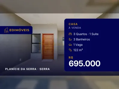 Casa com 3 Quartos à venda, 122m² no Planície da Serra, Serra