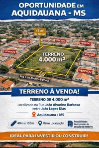 Lote/Terreno à venda, 4000m² no , Aquidauana