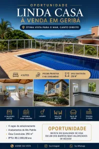 Casa de Condomínio com 4 Quartos à venda, 190m² no Geribá, Armação dos Búzios