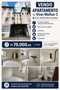 Apartamento com 2 Quartos à venda, 42m² no Monte das Oliveiras, Manaus