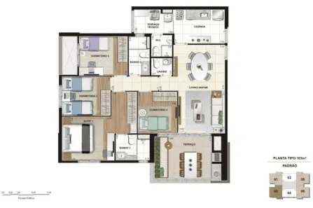 Apartamento com 3 Quartos à venda, 103m² no Água Branca, São Paulo