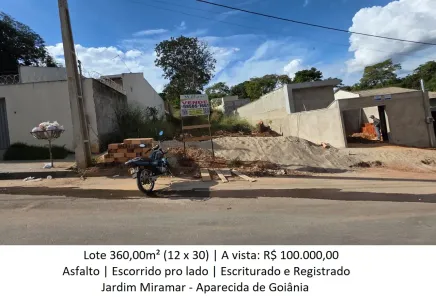 Lote/Terreno à venda, 360m² no Jardim Miramar, Aparecida de Goiânia