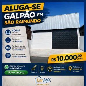 Galpão/Depósito/Armazém com 1 Quarto para alugar, 400m² no São Raimundo, Manaus