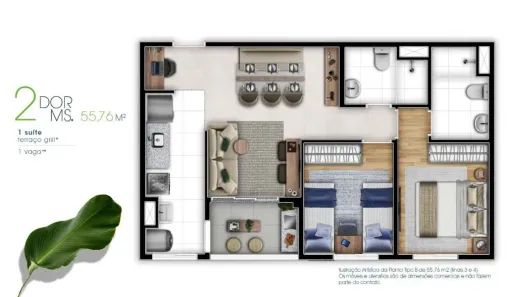 Apartamento com 2 Quartos à venda, 56m² no Vila Rosália, Guarulhos
