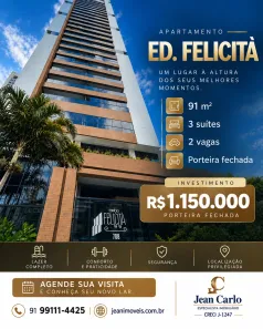 Apartamento com 3 Quartos à venda, 91m² no Batista Campos, Belém