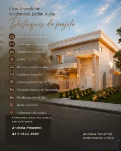Casa de Condomínio com 3 Quartos à venda, 173m² no Jardim Carvalho, Ponta Grossa