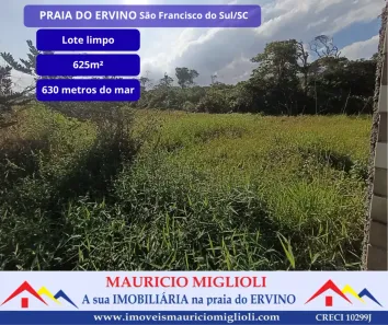 Lote/Terreno à venda, 625m² no Praia do Ervino, São Francisco do Sul