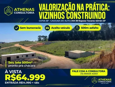Lote/Terreno à venda, 500m² no Jardim Monte Verde (Caucaia do Alto), Cotia