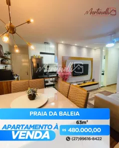 Apartamento com 3 Quartos à venda, 63m² no Praia da Baleia, Serra